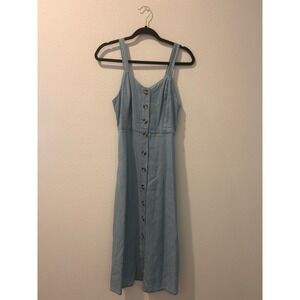 Japna‎ Light Wash Denim Button Front Midi Dress Women's Size S